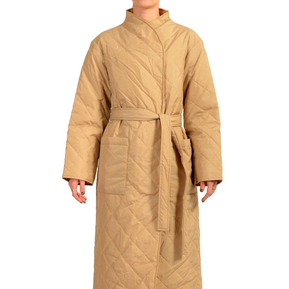 Hugo Boss Women's "Palotta" Beige Belted Insulated Coat US 4 IT 40